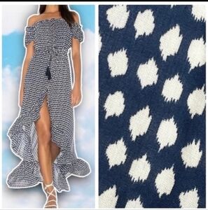 Tiare Hawaii Blue and White Off-Shoulder Sundress